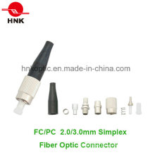 FC PC 3.0mm Simplex Singlemode Fiber Optic Connector